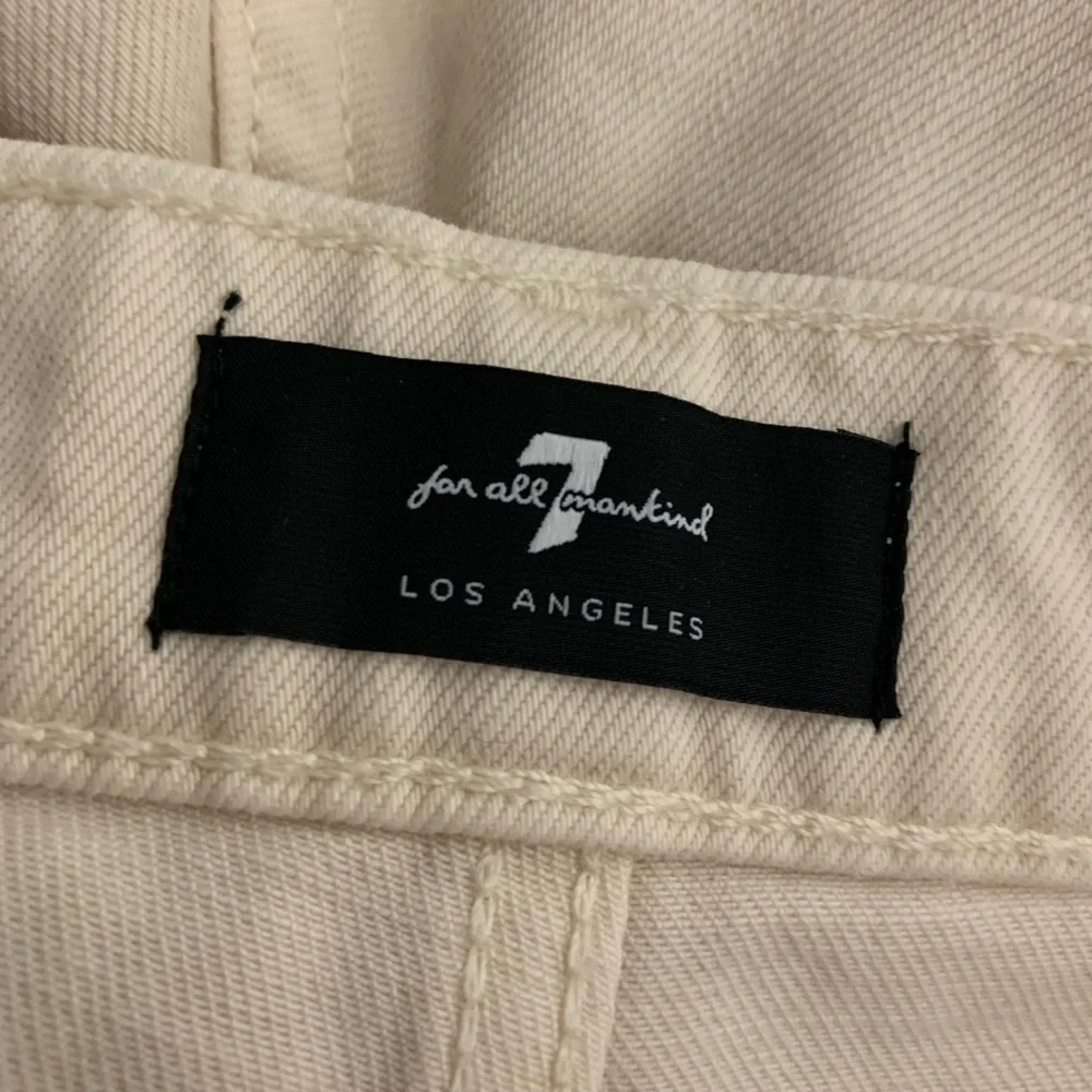 7 For All‎ Mankind High Waist Gold Metallic Cream Shorts Size 25